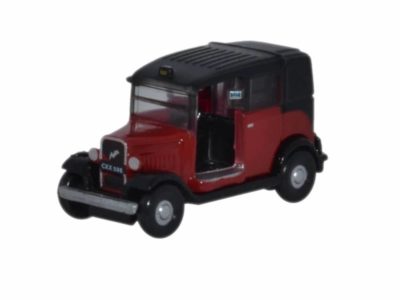 Oxford Diecast NAT004 Austin Low Loader Taxi - Burgundy & Black N Scale