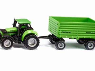 Siku 1606 Deutz-Fahr Agrotron with Fortuna 4-wheel Trailer