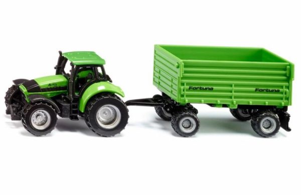 Siku 1606 Deutz-Fahr Agrotron with Fortuna 4-wheel Trailer