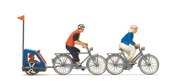 Preiser 10638 Family on a Bike Trip HO Gauge Figures