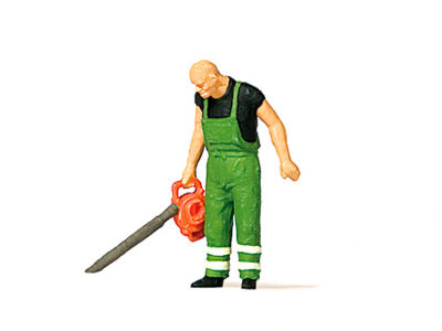 Preiser 28188 Man with Leaf Blower HO Gauge Figures