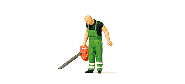 Preiser 28188 Man with Leaf Blower HO Gauge Figures