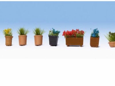 Noch 14031 Flowers in Pots, HO Scale, 9 pcs