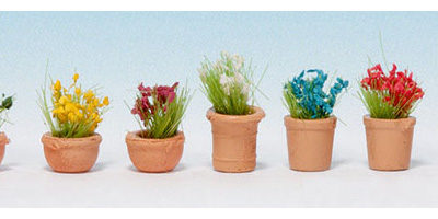 Noch 14084 Flowers in Small Flowerpots, N scale, 9 pcs