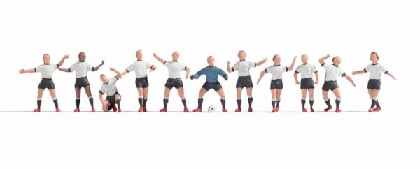 Noch 15965 Football Team - White & Black HO Scale Figures