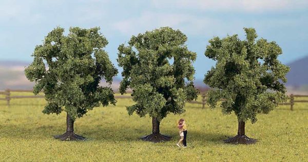 Noch 25110 Green Fruit Trees, 3 pieces, 8 cm high