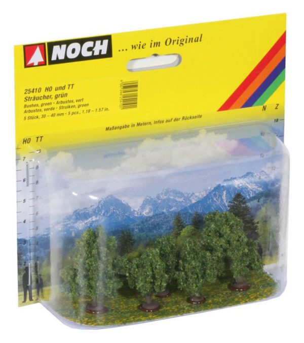 Noch 25410 Green Bushes, 5 pieces, 3 - 4 cm high