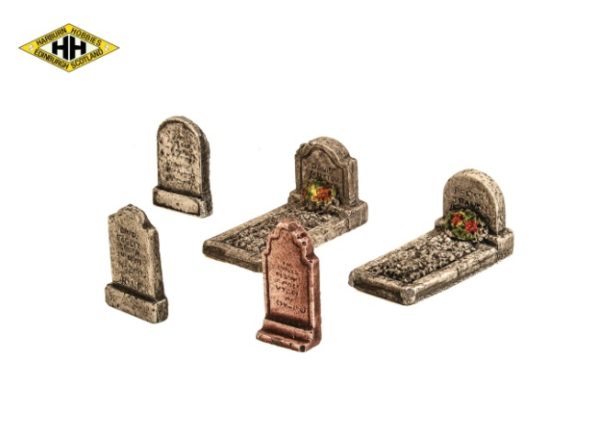 Harburn Hamlet CG270 Assorted Gravestones – Set A 5:pk OO:HO Scale