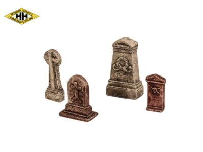 Harburn Hamlet CG271 Assorted Gravestones – Set B 4/pk OO/HO Scale