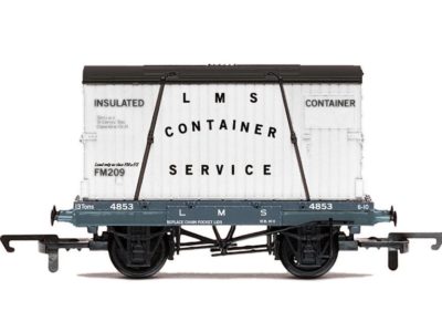 Hornby R60107 Conflat A Container Wagon, LMS, Container Service