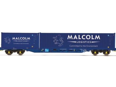 Hornby R60133 KFA Container Wagon with 1 x 20' & 1 x 40' Containers, Malcolm Rail