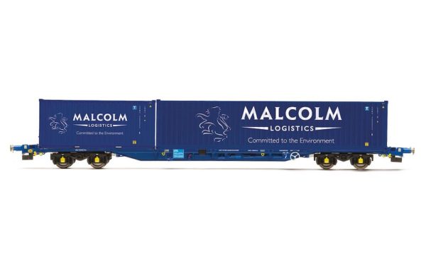 Hornby R60133 KFA Container Wagon with 1 x 20' & 1 x 40' Containers, Malcolm Rail