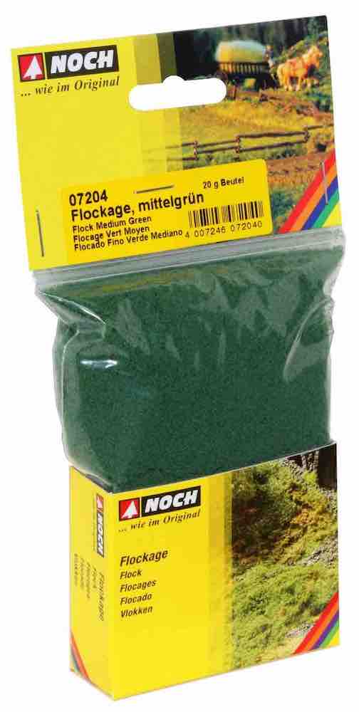 Noch 07204 Flock, medium green, 20 g bag, (all scales)