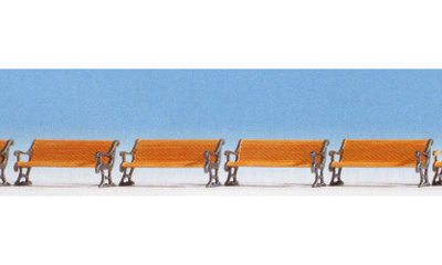 Noch 14849 Brown Benches Figure Set HO Scale