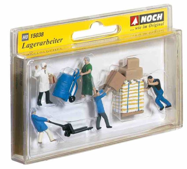 Noch 15038 Warehouseman W/Accessories Figure Set HO Scale