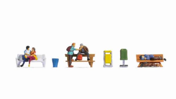 Noch 15238 People on Benches HO scale Figures