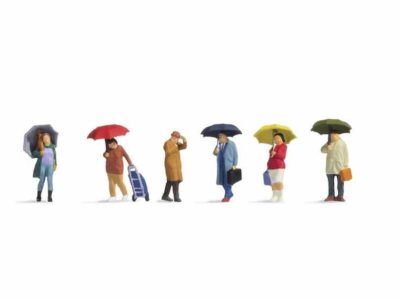 Noch 15523 People in the Rain Figure Set HO Scale