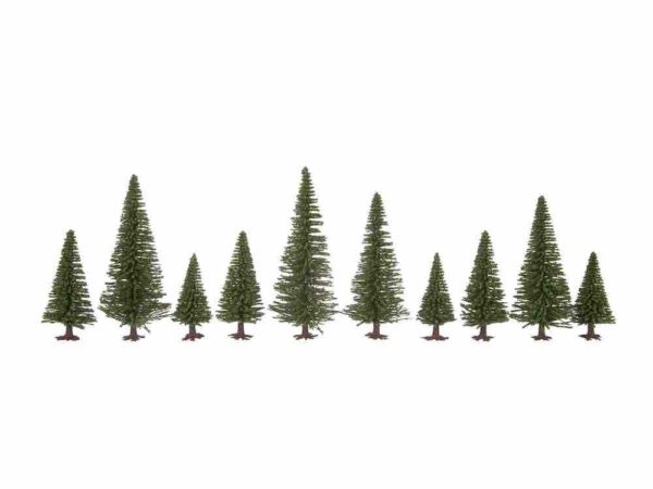 Noch 26830 Fir Trees with Planting Pin, 25 pieces, 5 - 14 cm High, HO & OO scale