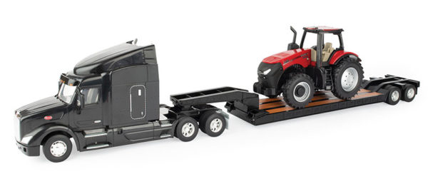 ERTL 47369 Peterbilt 579 with Lowboy Trailer and Case IH AFS Connect Magnum 380 Tractor, 1:32 Scale