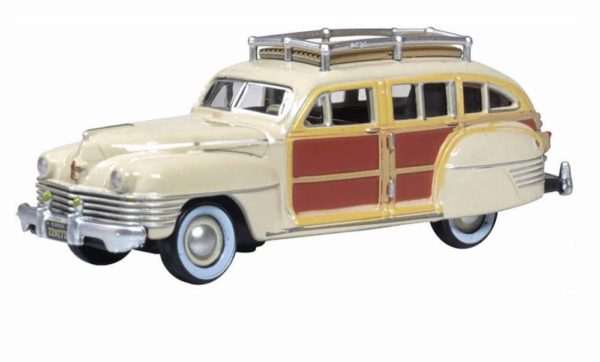 Oxford Diecast 87CB42003 Chrysler T & C Woody Wagon 1942 - Catalina Tan 1/87 Scale