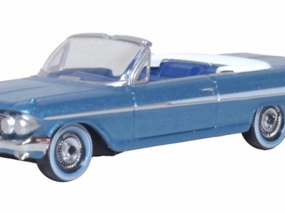 Oxford Diecast 87CI61006 Chevrolet Impala 1961 - Jewel Blue / White 1/87 Scale