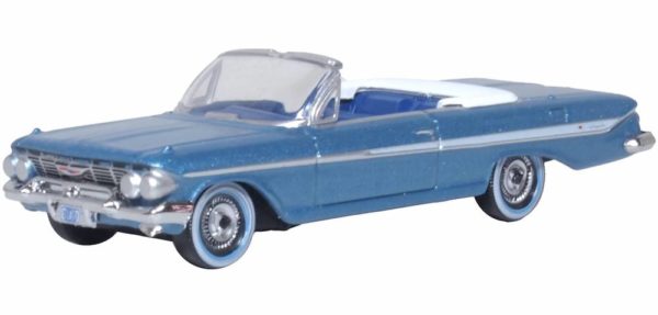 Oxford Diecast 87CI61006 Chevrolet Impala 1961 - Jewel Blue / White