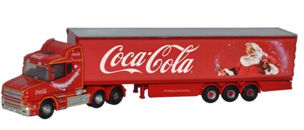 Oxford Diecast NTCAB007CC Scania T Cab Box Trailer - Coca Cola Xmas