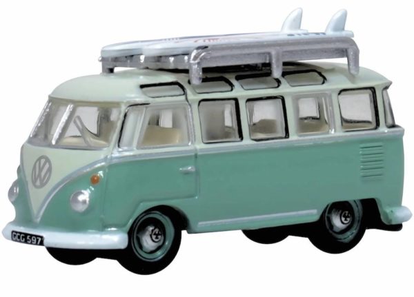 Oxford Diecast NVWS005 VW T1 Samba Bus - Turquoise Blue / White N Scale