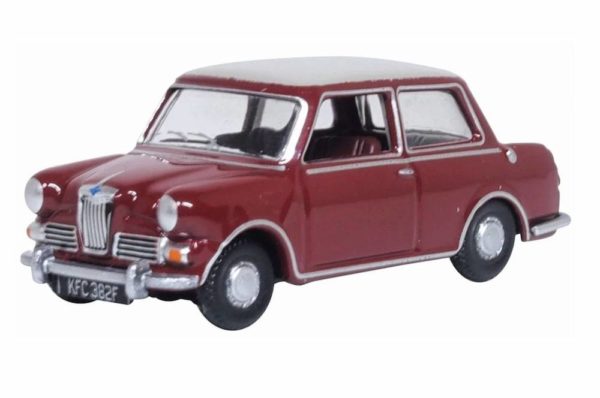 Oxford Diecast 76RE004 Riley Elf MKIII Car - Damask Red and Whitehall Beige
