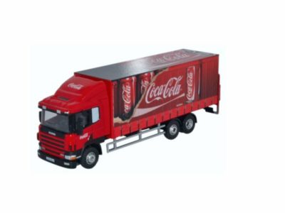 Oxford Diecast 76S94004CC Scania 94D 6 Wheel Curtainside truck - Coca Cola
