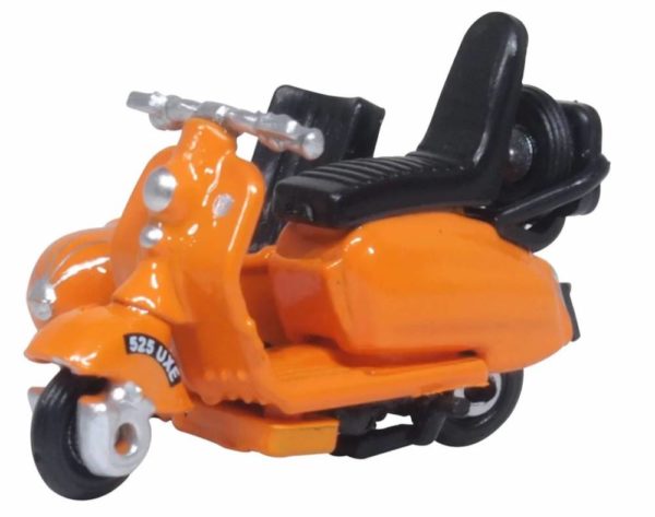 Oxford Diecast 76SC003 Scooter and Sidecar - Orange