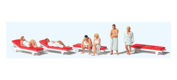 Preiser 10801 Having a Sauna HO Gauge Figures