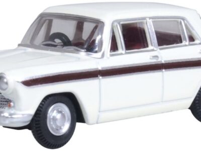 Oxford Diecast 76ACF007 Austin Cambridge Car Snowberry White/Embassy Maroon 1/76 Scale
