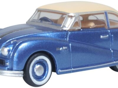 Oxford Diecast 76ATL006 Austin Atlantic Coupe Blue/Ivory 1/76 Scale