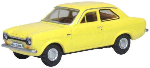 Oxford Diecast 76FE004 Ford Escort Mk1 Car Daytona Yellow 1/76 Scale