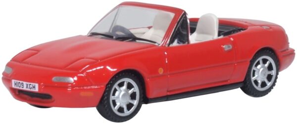 Oxford Diecast 76MAZ001 Mazda MX5 Mk1 Car (Open) Classic Red 1/76 Scale