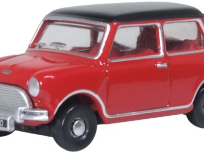 Oxford Diecast 76MN012 Austin Cooper Mini Tartan Red/Black 1/76 Scale