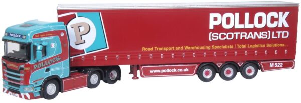 Oxford Diecast 76SNG002 Scania S Series Curtainside Pollock 1/76 Scale