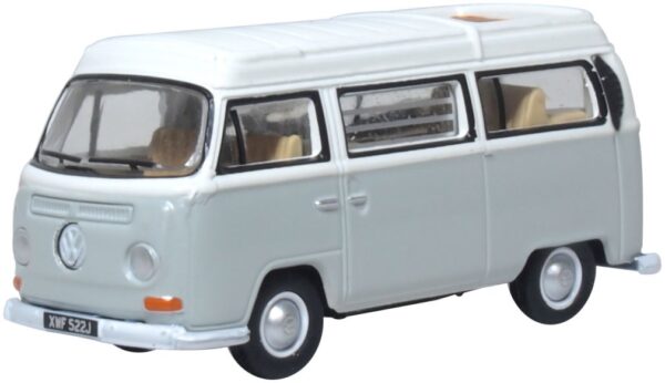 Oxford Diecast 76VW032 VW Bay Window Camper Silver Grey/White 1/76 Scale