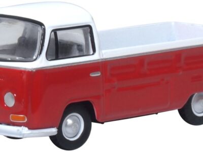 Oxford Diecast 76VW033 VW Bay Window Pick Up Poppy Red/White 1/76 Scale