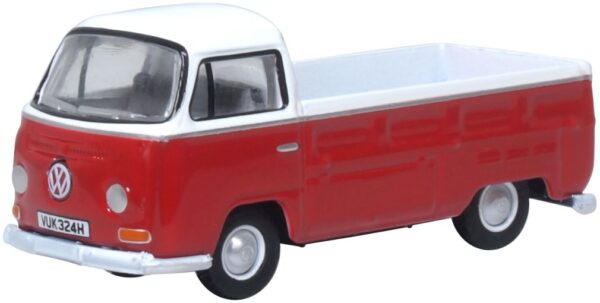 Oxford Diecast 76VW033 VW Bay Window Pick Up Poppy Red/White 1/76 Scale