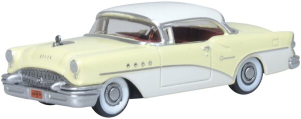 Oxford Diecast 87BC55008 Buick Century 1955 Car Condor Yellow/Dover White 1/87 Scale