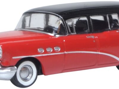 Oxford Diecast 87BCE54004 Buick Century Estate Wagon Matador 1954 Red/Carlsbad Black 1/87 Scale