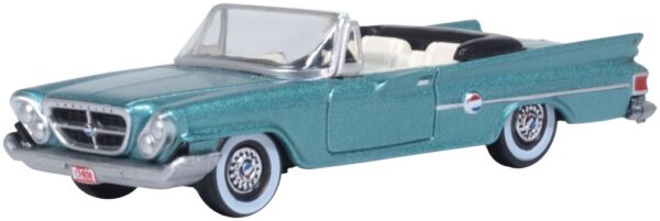 Oxford Diecast 87CC61005 Chrysler 300 Convertible (Open) 1961 Car Pinehurst Green 1/87 Scale