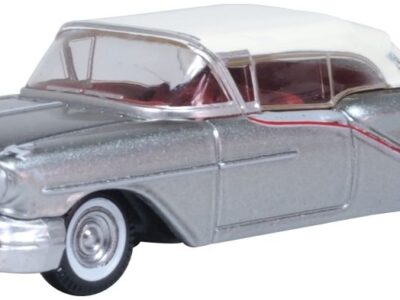 Oxford Diecast 87OC57003 Oldsmobile 88 Convertible Grey/Red/White Closed 1957 Juneau Grey/Accent Red/White 1/87 Scale