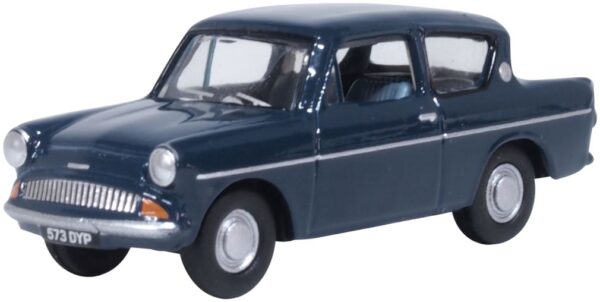 Oxford Diecast 76105011 Ford Anglia Car - Ambassador Blue 1/76 Scale