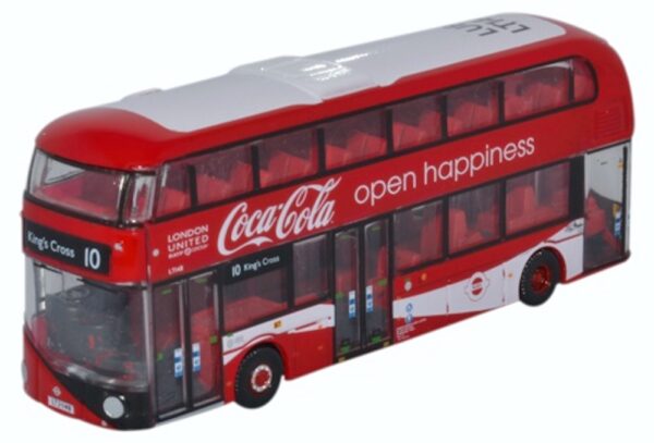 Oxford Diecast NNR004CC New Routemaster Bus London United/Coca Cola N Scale